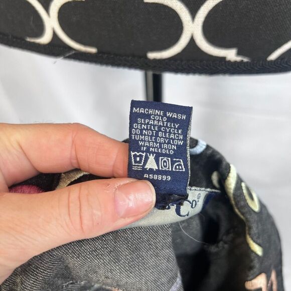 Denim & Co Black Button Front Denim Tunic Cotton Shirt Embroidered Size Small - Picture 5 of 10